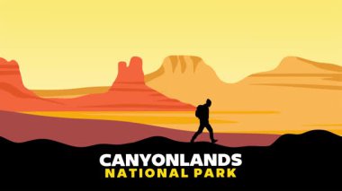 Canyonlands Ulusal Parkı Güzel doğal manzaralı ve gökyüzü