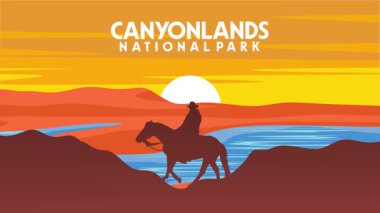 Canyonlands Ulusal Parkı Güzel doğal manzaralı ve gökyüzü