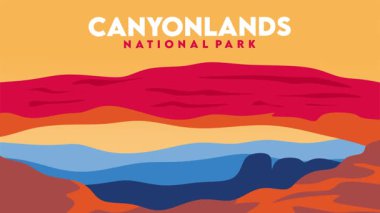 Canyonlands Ulusal Parkı Güzel doğal manzaralı ve gökyüzü