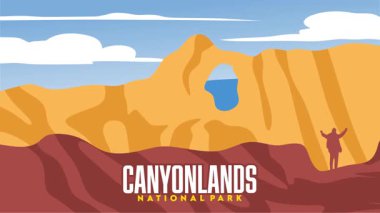 Canyonlands Ulusal Parkı Güzel doğal manzaralı ve gökyüzü