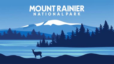 Rainier Dağı Ulusal Parkı 'nın güzel manzarası