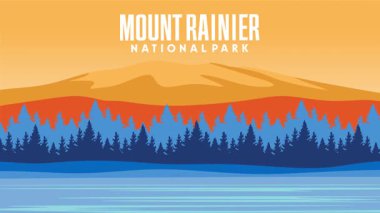 Rainier Dağı Ulusal Parkı 'nın güzel manzarası