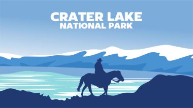 Krater Gölü Ulusal Parkı 'nın güzel manzarası