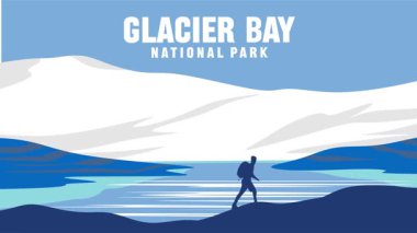 Buzul Körfezi Ulusal Parkı 'nda güzel manzaralar ve güzel gökyüzü