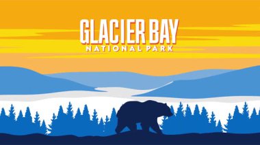 Buzul Körfezi Ulusal Parkı 'nda güzel manzaralar ve güzel gökyüzü