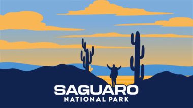 Saguaro Ulusal Parkı 'nın güzel manzarası