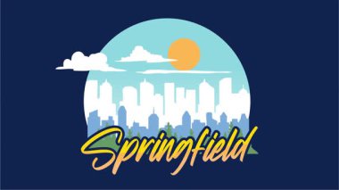 Springfield Illinois şehir manzaralı siluet