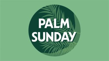 Palmiye siluetiyle Mutlu Palmiye Pazarı