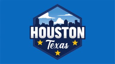 Houston Texas ve şehir manzaralı siluet