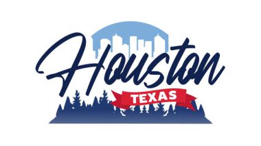 Houston Texas ve şehir manzaralı siluet