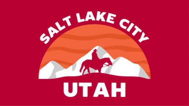 Utah, Salt Lake City 'de gökyüzü ve dağ siluetleri