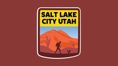 Utah, Salt Lake City 'de gökyüzü ve dağ siluetleri