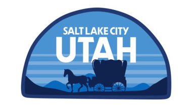 Utah, Salt Lake City 'de gökyüzü ve dağ siluetleri