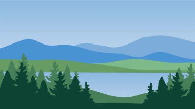 Güzel orman manzaralı yemyeşil ağaçlar