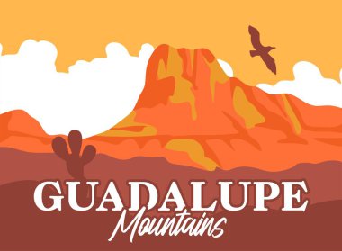 Guadalupe Dağları Ulusal Parkı 'ndaki güzel ve büyüleyici doğal manzara.