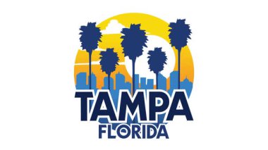 Güzel manzaralı ve palmiye ağacı siluetleriyle Tampa Florida