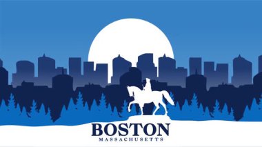 Boston Massachusetts 'teki heykel silueti