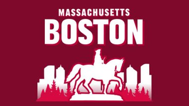 Boston Massachusetts 'teki heykel silueti