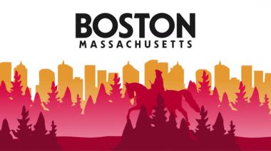 Boston Massachusetts 'teki heykel silueti