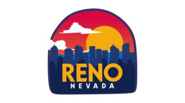 Reno Nevada güzel şehir siluetiyle