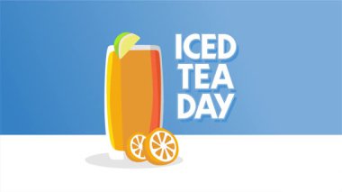 Ulusal buzlu çay günü ve taze buzlu çay.