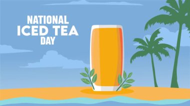 Ulusal buzlu çay günü ve taze buzlu çay.