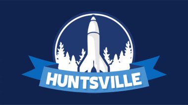 Roket siluetiyle Huntsville Alabama