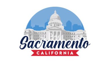 Sacramento California Güzel şehir silueti ve binalarıyla