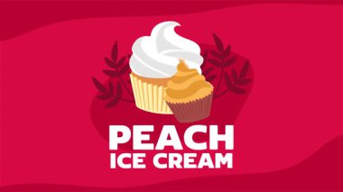 Lezzetli şeftalili dondurmayla ulusal şeftalili dondurma günü