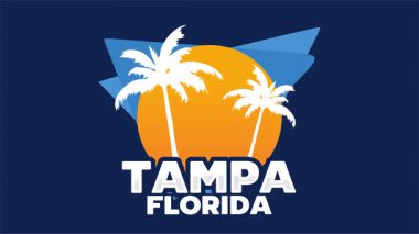 Palmiye ağacı siluetiyle tampa florida