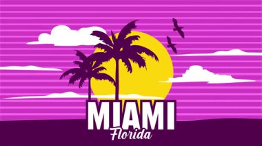 Miami Florida 'nın büyüleyici gökyüzü manzarası