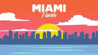 Miami Florida 'nın büyüleyici gökyüzü manzarası