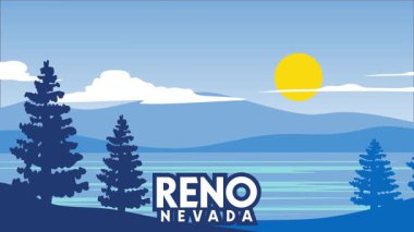 Reno Nevada 'nın güzel ve büyüleyici manzarası