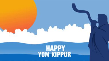 Mutlu Yom Kippur 'lar kutlayan yahudilere.
