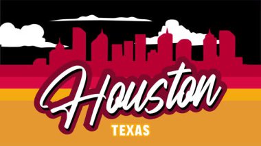 Houston Teksas ağaç siluetleri ve güzel manzaralı