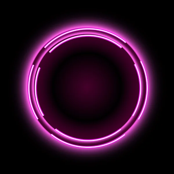 Mor parlak daire vektör arka planı. Neon çerçeve. Disko, kulüp, kafe ya da senin fikrin için tasarım öğesi, tabela, afiş ya da poster kullanabilirsin. Vektör illüstrasyonu