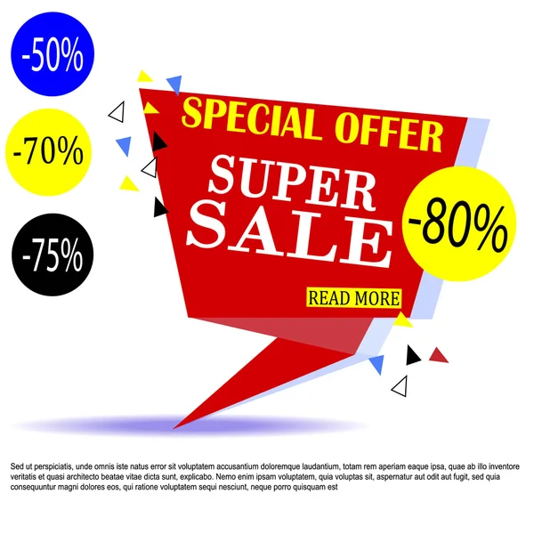 Дизайн баннера Super Sale. Super Sale Vector Banner можно использовать для продвижения. Фон для промо-брошюры или буклета, плакаты, рекламные листовки, скидки . — стоковый вектор