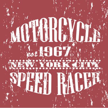 Vintage banner. Retro motorcycle tee banner. New York. Vector illustration