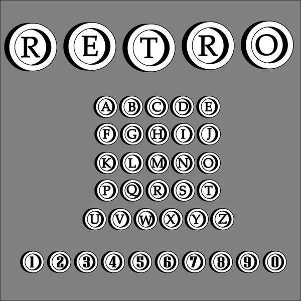 Retro-Alphabet-Vektorschrift. abc Buchstaben. Vektorillustration — Stockvektor
