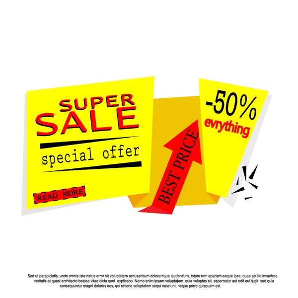 Süper satış Banner tasarımı. Afiş, tanıtım, promosyon broşür veya broşür, afiş, reklam alışveriş ilanları, indirim afiş için kullanabilirsiniz. Vektör çizim