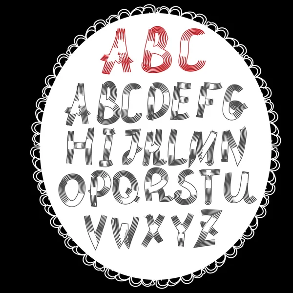 Vektor-Set mit handgeschriebenen Abc-Buchstaben. Vektor-Illustration — Stockvektor