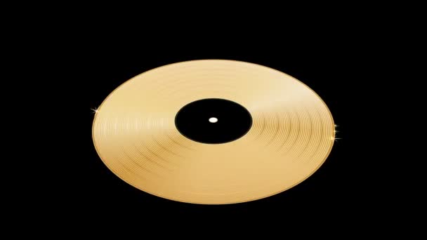 Rotazione del disco d'oro. Looping — Video Stock