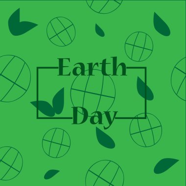 Çerçeve ile dünya gün arka plan. Yeşil arka plan. Dünya gün poster. Ekoloji kavramı. Vektör çizim.