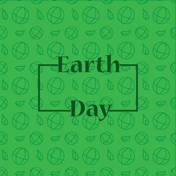 Erdtag Hintergrund mit Rahmen. Grüner Hintergrund. Plakat zum Tag der Erde. Ökologiekonzept. Vektorillustration. — Stockvektor