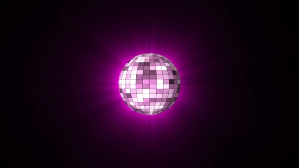 Disco Ball color violeta y brillo. Bucle — Vídeo de stock