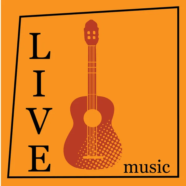 Canlı müzik vektör poster şablonu. Kulüpleri, barlar, barlar ve halka açık yerlerde konser promosyon için kullanabilirsiniz. Poster, metin reklam mesajı için boş alan ile.