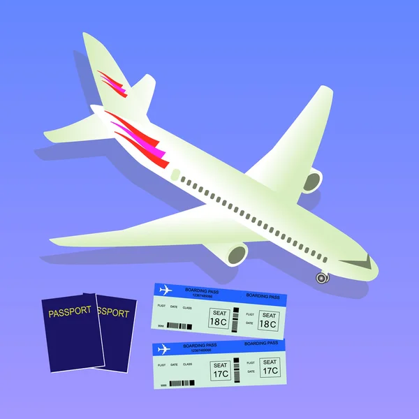 Travel isometric composition. Travel and tourism background. Travel banner design. Travel  flyer design. World travel banner background. World travel concept. Passport and tickets. Vector illustration — Διανυσματικό Αρχείο