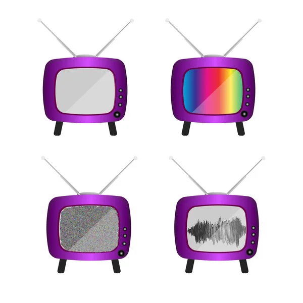 Retro-TV-Set-Symbol. Vintage-Fernseher. Vektorillustration — Stockvektor