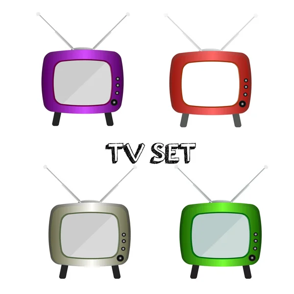 Retro-TV-Set-Symbol. Vintage-Fernseher. Vektorillustration — Stockvektor