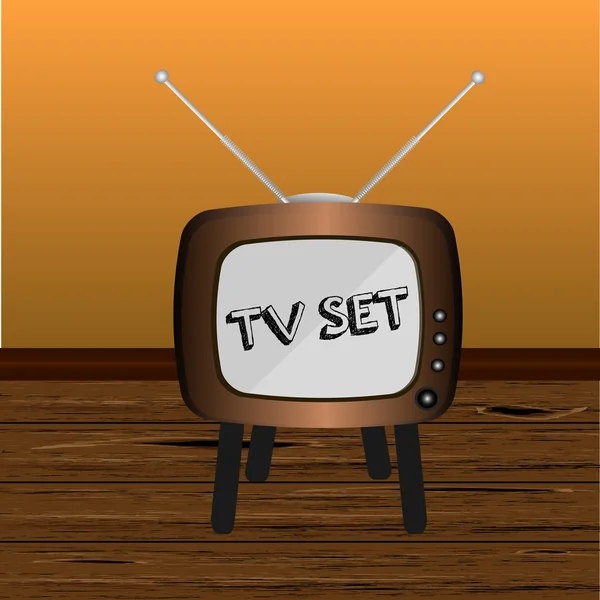 Zimmer mit Retro-TV. Retro-Fernseher. Vektorillustration — Stockvektor